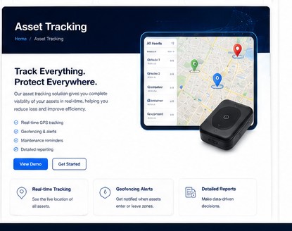 QuickGuard asset tracking map and device graphic